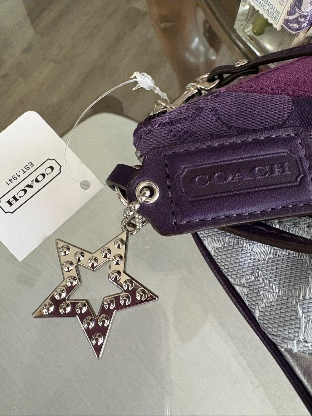Coach Purple Patchwork Wristlet